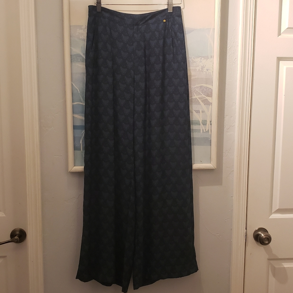 Harlyn ANTHROPOLOGIE WIDE-LEG Pants Geometric Pattern  Silk  Size 4
